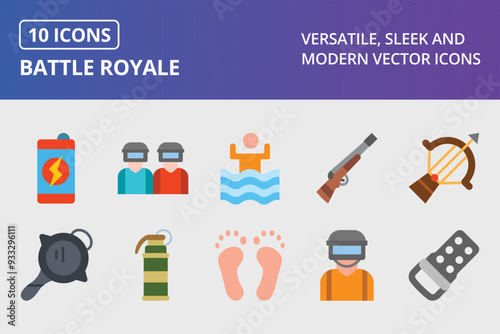 Battle Royale Flat Icon Set