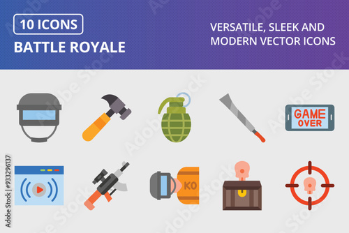 Battle Royale Flat Icon Set