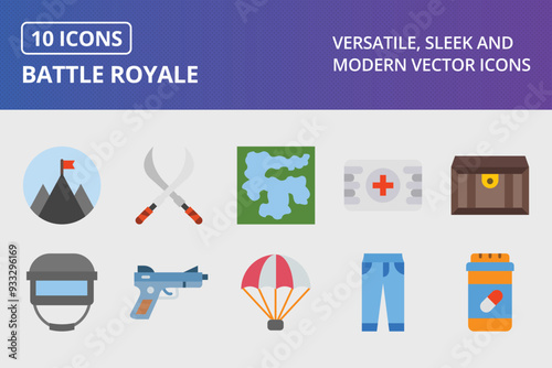 Battle Royale Flat Icon Set