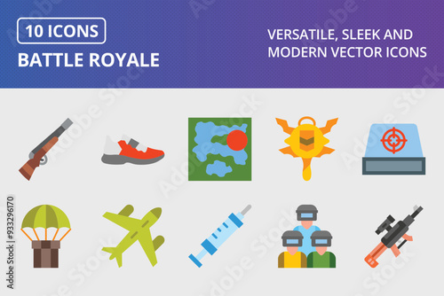 Battle Royale Flat Icon Set