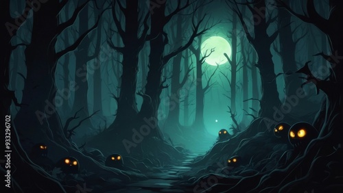 scary halloween ghost night background 