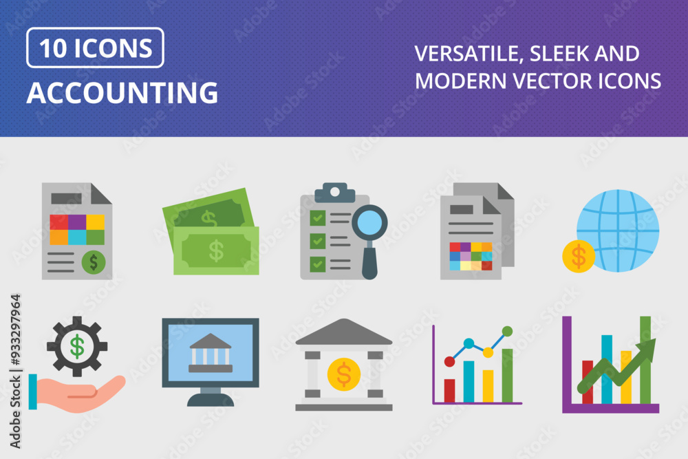 Accounting Flat Icon Set Accounting Flat Icon Set
