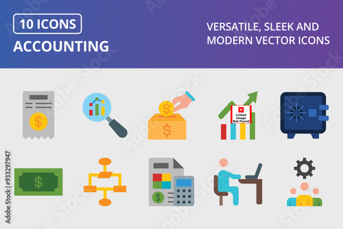 Wallpaper Mural Accounting Flat Icon Set Torontodigital.ca