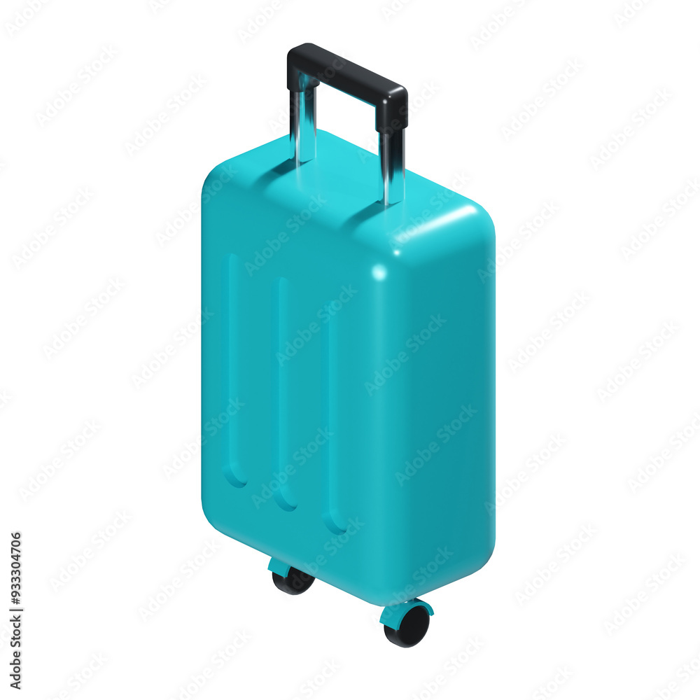 a 3d isometric blue travel suitcase with handlebar icon a 3d isometric blue travel suitcase with handlebar icon