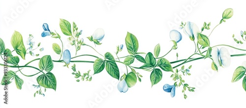 Wallpaper Mural Hand drawn colorful illustration featuring stalks and blooms of mouse peas A collection of floral designs created with watercolor markers Isolated on a white background Torontodigital.ca