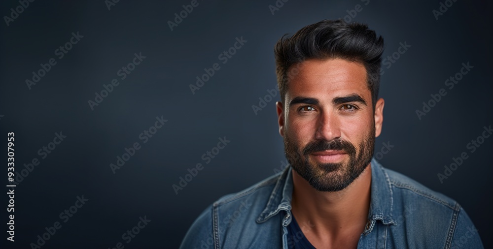 A man with a beard and a blue shirt is smiling A man with a beard and a blue shirt is smiling