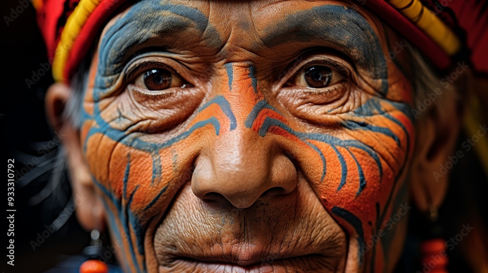 Yanomami Tribe Members In Traditional Attire With Unique Headdresses