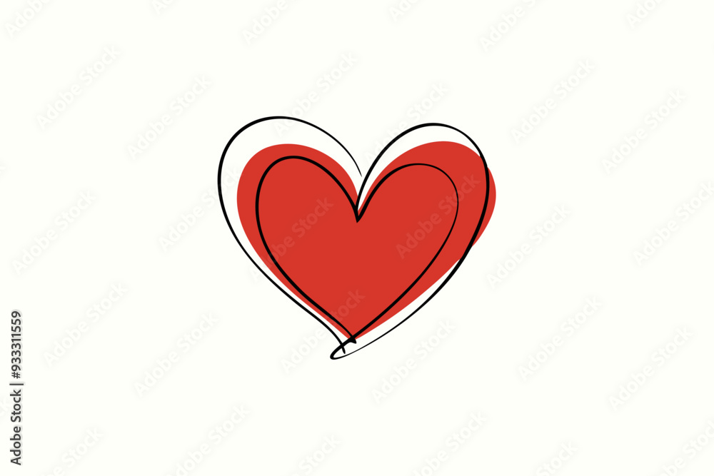 A red heart with abstract, overlapping lines A red heart with abstract, overlapping lines