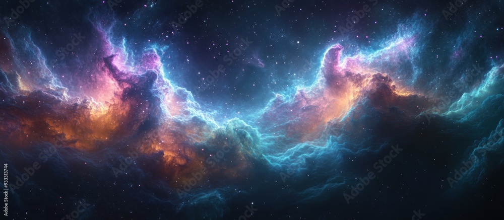 Fototapeta premium Cosmic Nebula: A Celestial Tapestry