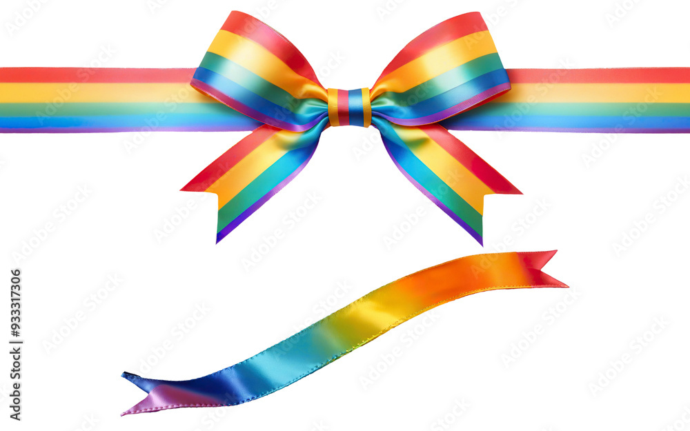 ribbon bow, rainbow color on transparent background ribbon bow, rainbow color on transparent background