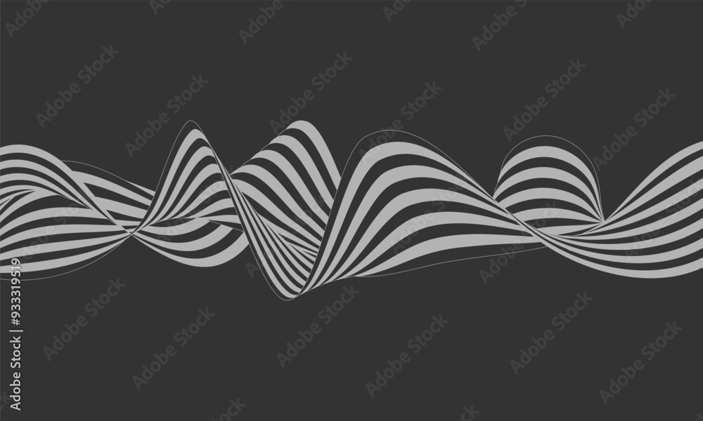 Fototapeta premium The composition of light wavy lines on a dark background. Template for posters, covers, packaging, postcards, textures and backgrounds