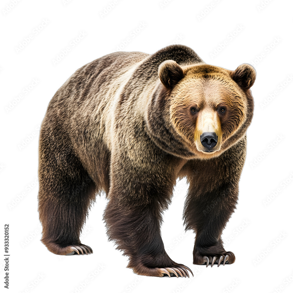 Fototapeta premium [Transparent Background PNG]Brown Bear Standing On White Background