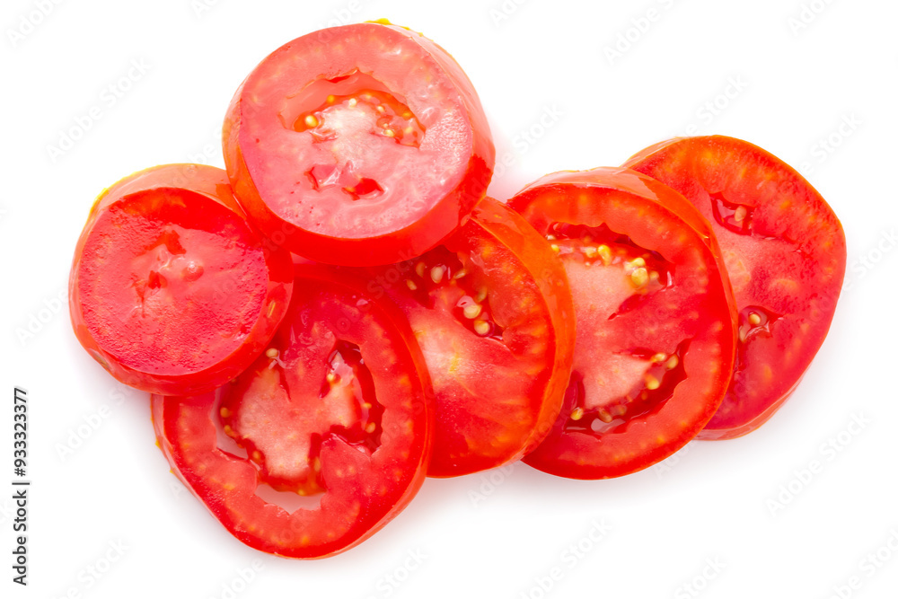 Tomato slice isolated on a white background Tomato slice isolated on a white background