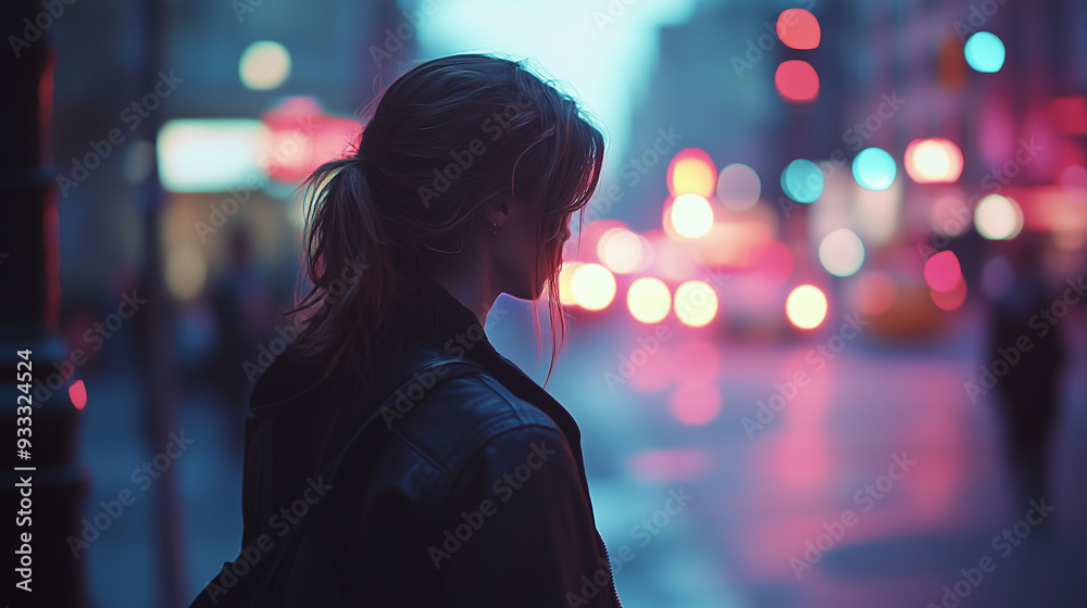 Over-the-shoulder shot, as if someone is observing the street from a nearby building, Ai Over-the-shoulder shot, as if someone is observing the street from a nearby building, Ai