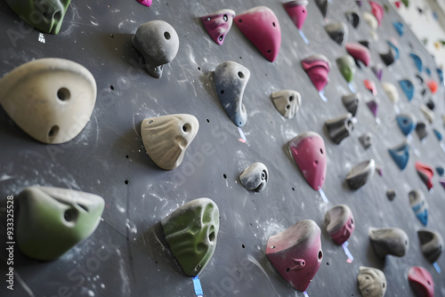 Obraz na płótnie Bunte Kletterwände in einer Indoor-Kletterhalle w salonie