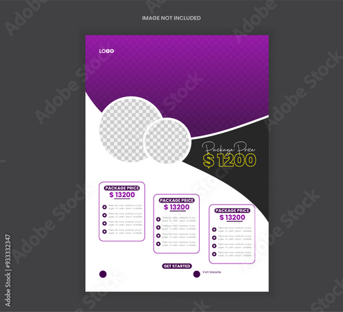 Travel flyer design also travel holiday flyer layout vector template
