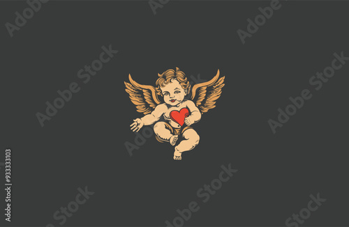 cupid angel of love design vector illustration