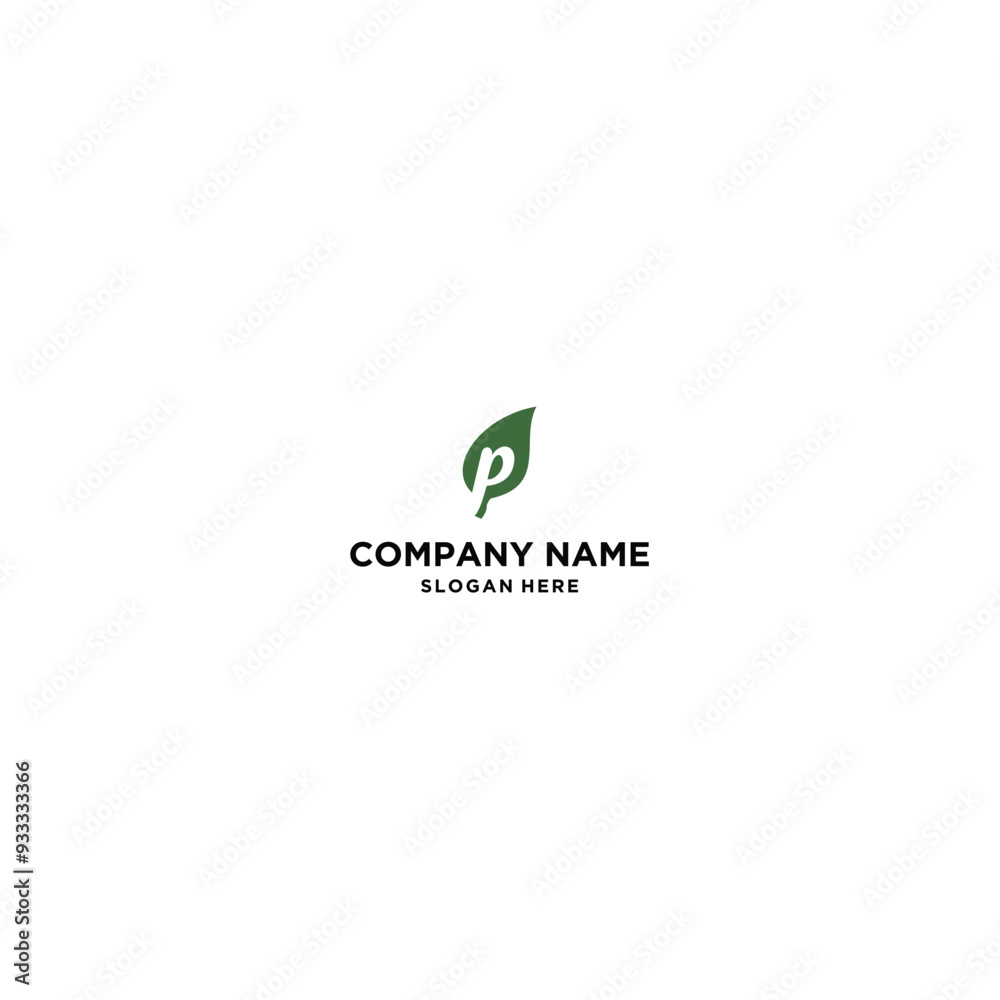 letter P leaf logo Stock Vector letter P leaf logo Stock Vector
