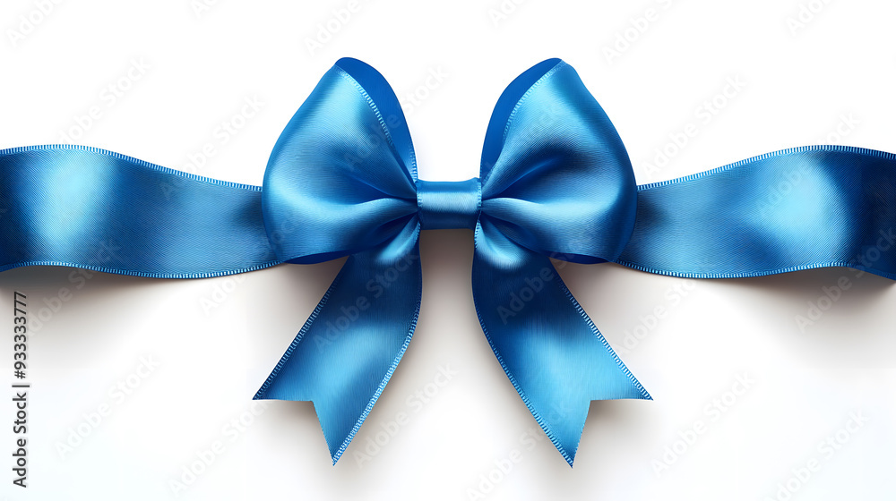 Blue silk bow in vector style isolated on white background Blue silk bow in vector style isolated on white background