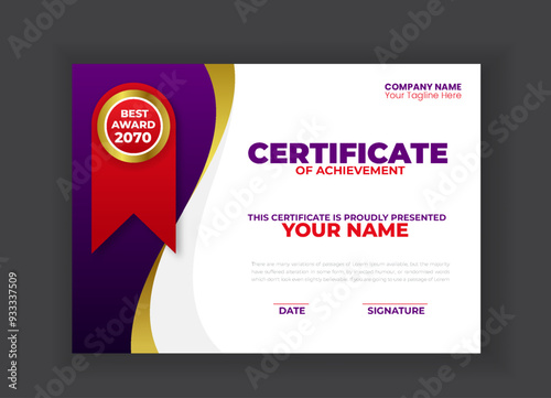 Modern and creative Business Certificate with Red Shapes template designModern and creative Business Certificate with Red Shapes template design Moder and creative Business Certificate with Red Shapes