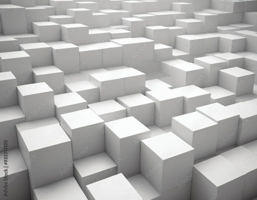 Monochrome 3D Cubes: Depth and Perspective in a Minimalist Abstract Background. Ai generated image Monochrome 3D Cubes: Depth and Perspective in a Minimalist Abstract Background. Ai generated image
