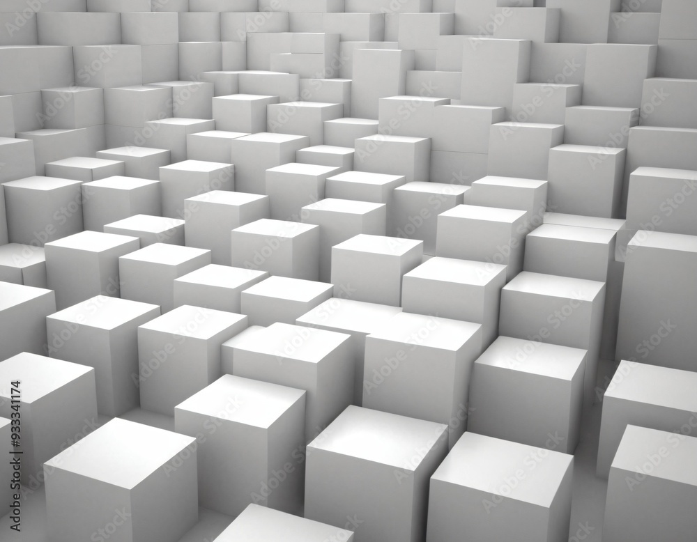 Monochrome 3D Cubes: Depth and Perspective in a Minimalist Abstract Background. Ai generated image Monochrome 3D Cubes: Depth and Perspective in a Minimalist Abstract Background. Ai generated image
