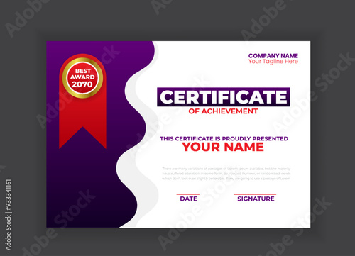 Modern and creative Business Certificate with Red Shapes template designModern and creative Business Certificate with Red Shapes template design Moder and creative Business Certificate with Red Shapes photo