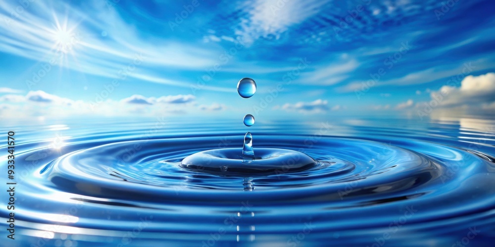 Water droplets floating in the blue sky, water, droplets, sky, blue, floating, nature, weather,purity, peaceful Water droplets floating in the blue sky, water, droplets, sky, blue, floating, nature, weather,purity, peaceful