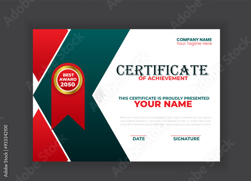 Modern and creative Business Certificate with Red Shapes template designModern and creative Business Certificate with Red Shapes template design Moder and creative Business Certificate with Red Shapes