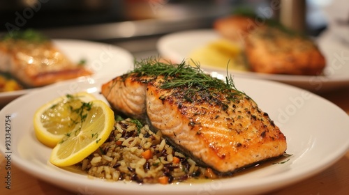 Delicious Grilled Salmon with Lemon and Wild Rice