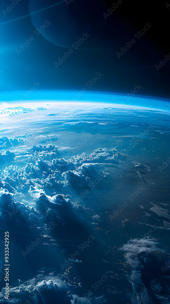 Fototapeta premium Breathtaking View of Earth's Stratosphere: A Glimpse of the Curvature and the Serenity of the Atmosphere