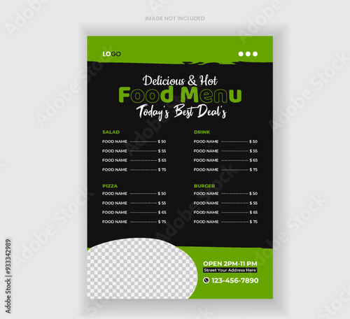 Modern Delicious Food Menu Design Restaurant Food Menu Food Flyer Design
