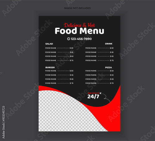 Modern Delicious Food Menu Design Restaurant Food Menu Food Flyer Design
