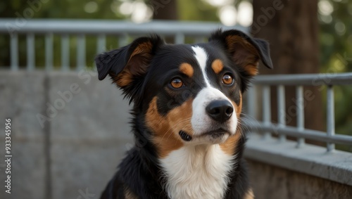 black and white dog