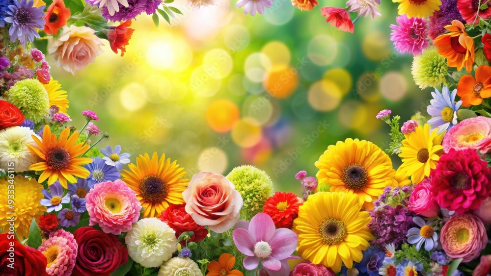 Beautiful background filled with colorful flowers, blooms, botanical, garden, petal, nature, vibrant, floral, blooming, blossom