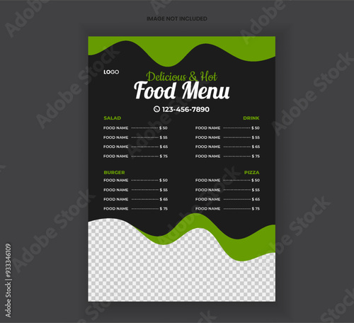 Modern Delicious Food Menu Design Restaurant Food Menu Food Flyer Design

