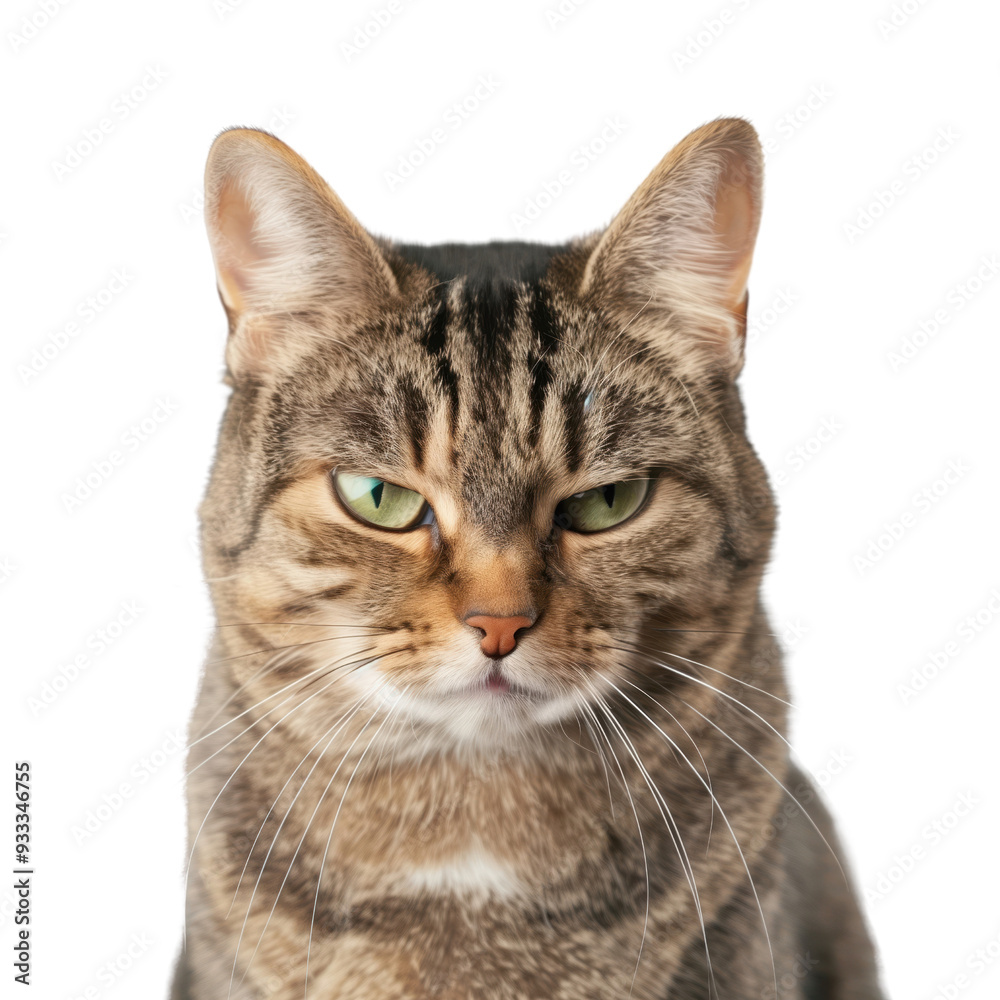 Fototapeta premium Angry Tabby Cat Staring with Intense Expression