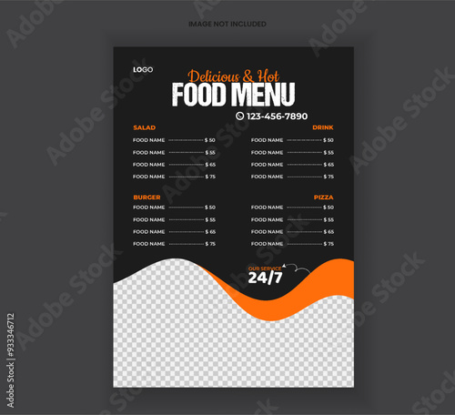 Modern Delicious Food Menu Design Restaurant Food Menu Food Flyer Design
