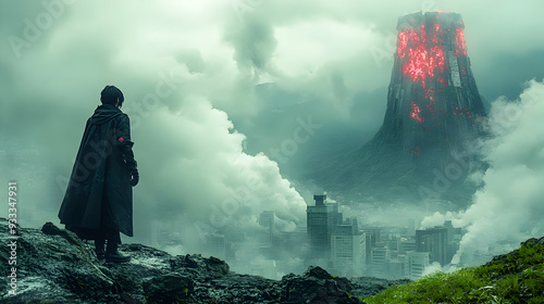 A lone figure stands on a r...