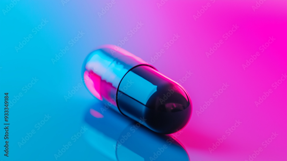 A close-up of a slimming capsule on a clean background, ideal for illustrating the impact of weight loss medicine on diet and fitness goals A close-up of a slimming capsule on a clean background, ideal for illustrating the impact of weight loss medicine on diet and fitness goals