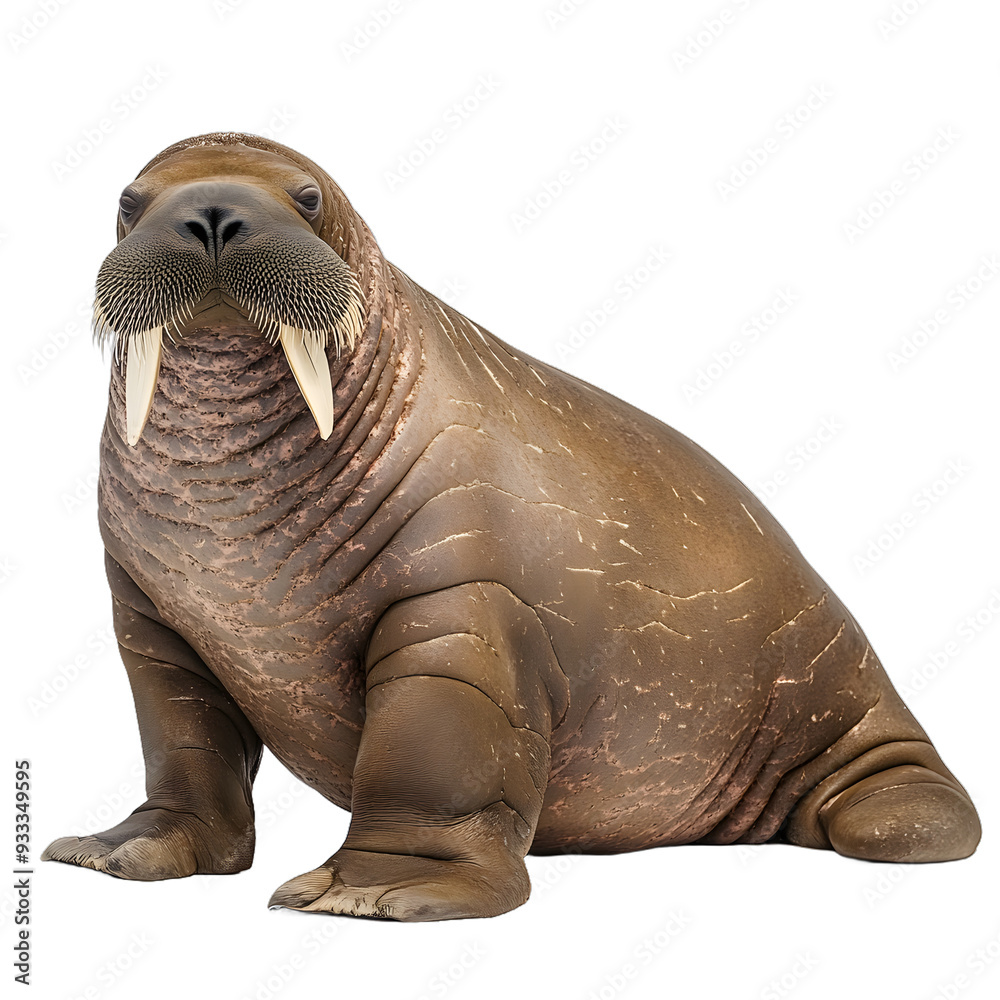 [Transparent Background PNG]Walrus Close Up with White Background