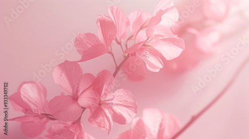 Delicate pink flowers with soft focus and a pastel background. AI generated images.