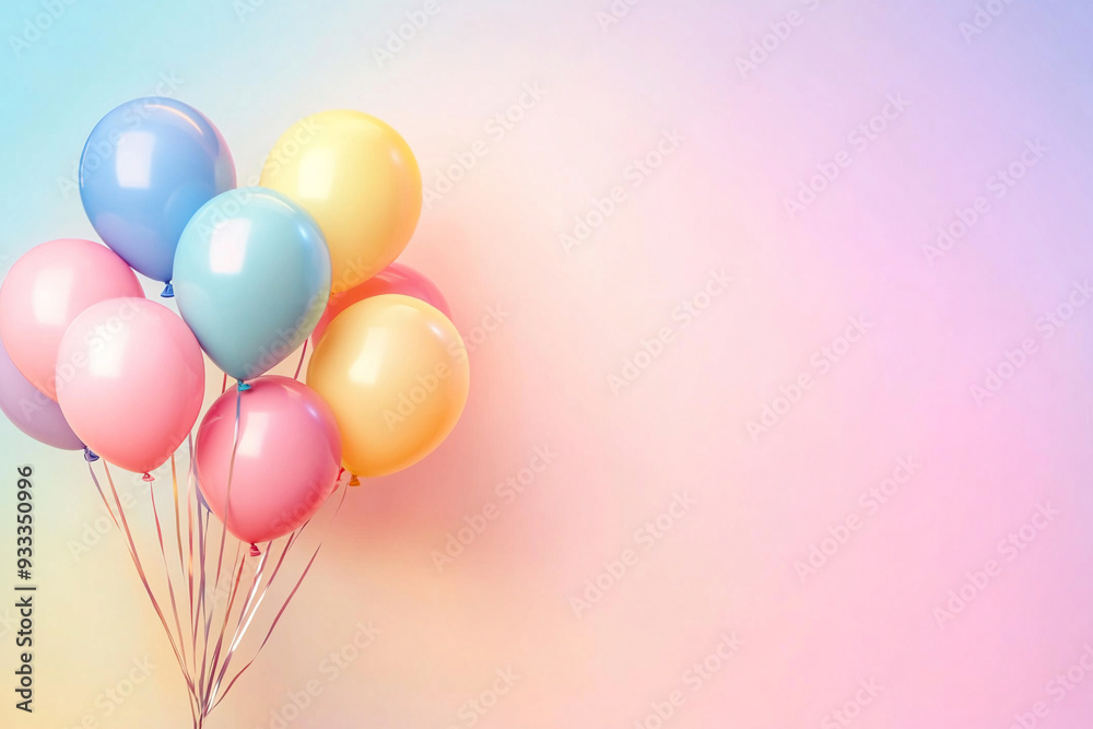 custom made wallpaper toronto digitalBalloons with a soft pastel gradient background
