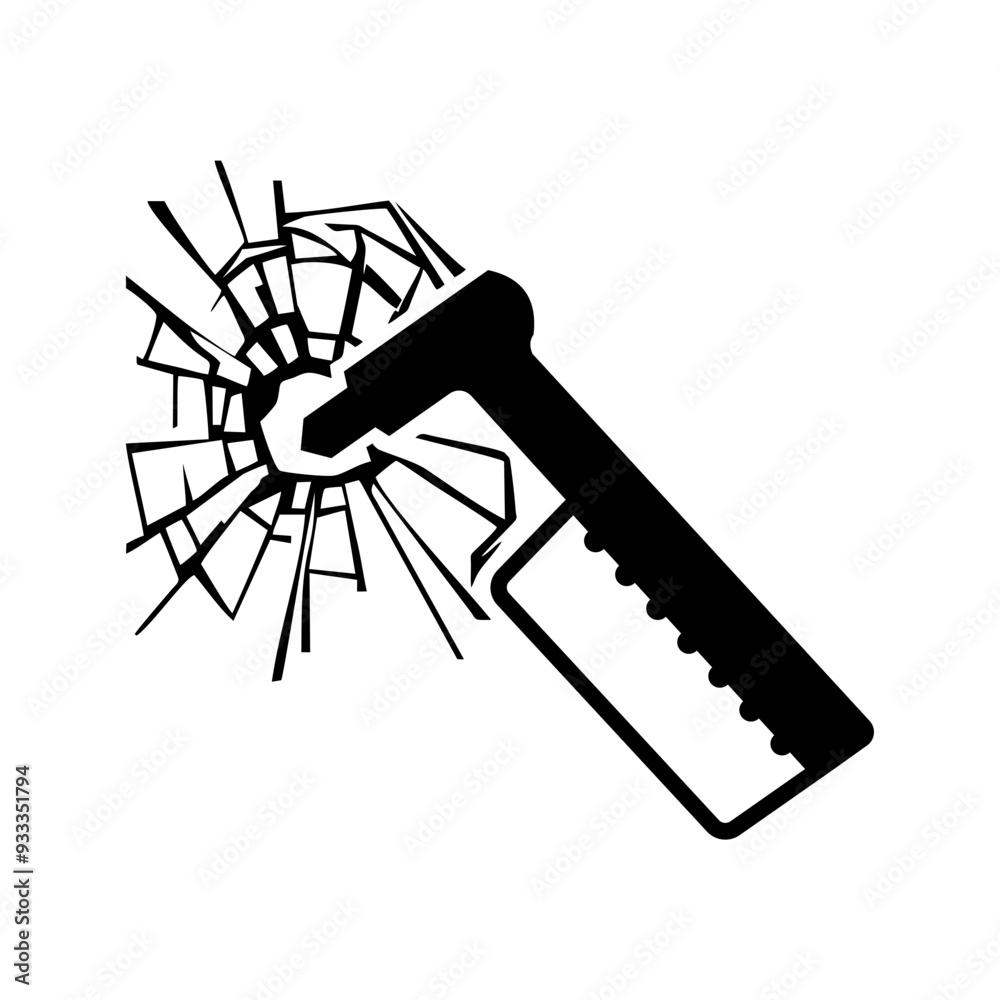 Obraz premium ISO emergency and first aid safety signs_emergency hammer symbol only 