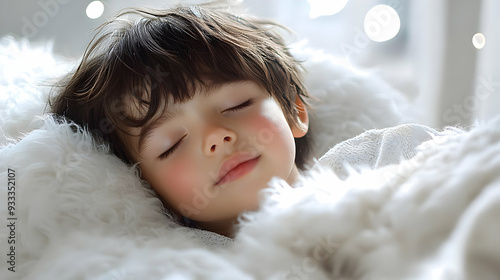 A young boy soundly asleep ...
