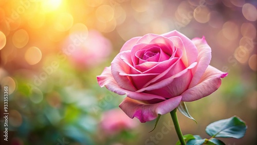 Beautiful pink rose on a blurred background, floral, flower, bloom, romantic, petal, nature, garden, pink, delicate, botany
