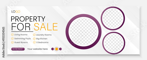 Real estate web banner and social media facebook cover template