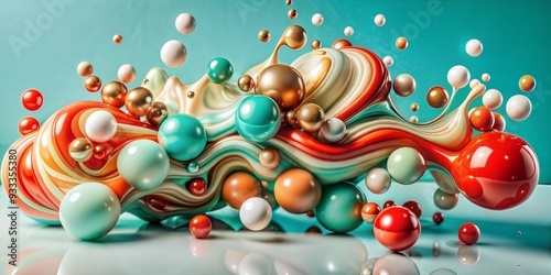 3d render, abstract liquid background, 3d illustration, 3d rendering, multicolor bubbles
