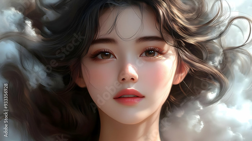 Close up portrait of a beau...