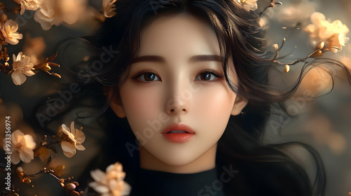Close up portrait of a beau...